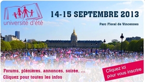 Paris, 14-15 septembre, Université d'été de La Manif pour tous